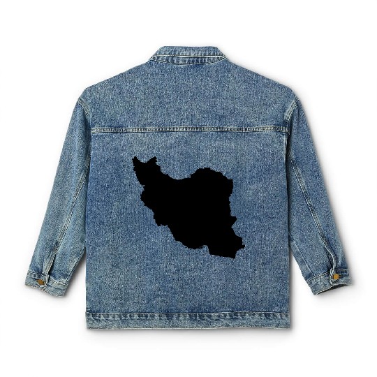 Iran map silhouette Classic Women's Denim Jackets