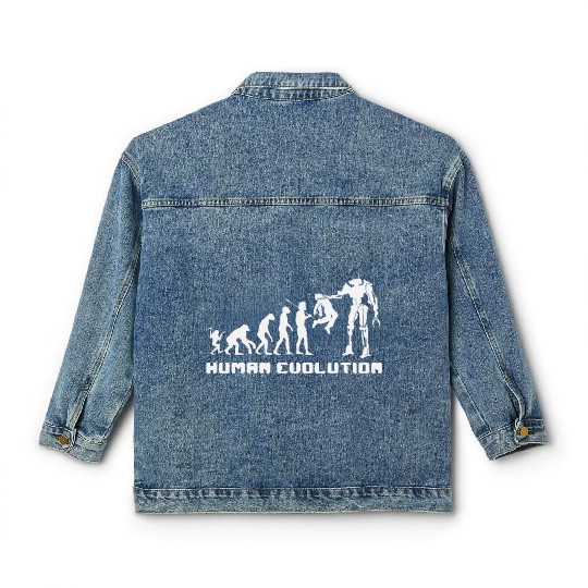 Human Evolution Robot Classic Women's Denim Jackets