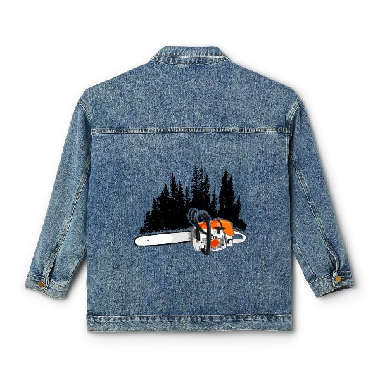 Your Forestry Business - Chainsaw & Pine Forest Classic Women's Denim Jackets