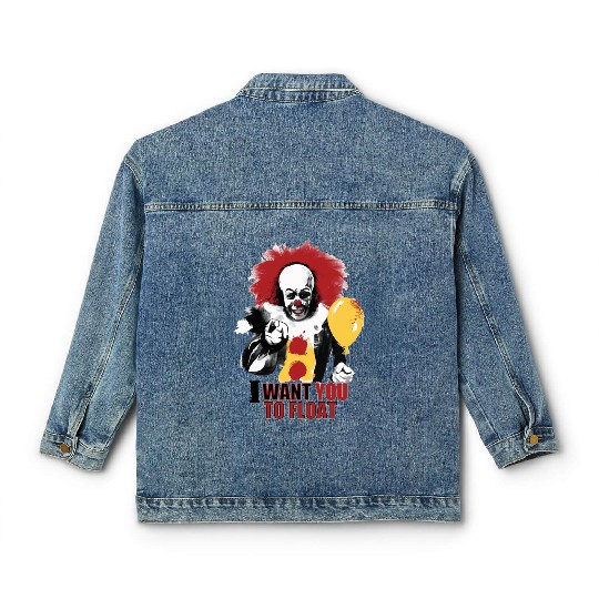 Creepy Pennywise LIGHT Version Art Character Classic Women's Denim Jackets