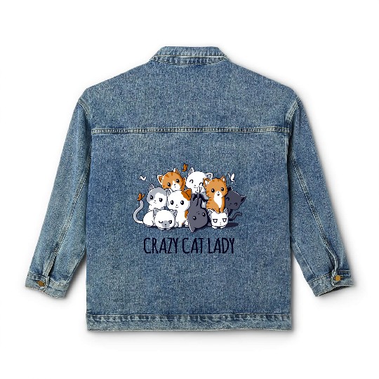 Crazy Cat Lady Classic Women's Denim Jackets