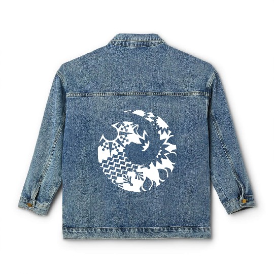 Maori Wave Koru Tattoo Tribal Shapes - Gift Idea Classic Women's Denim Jackets
