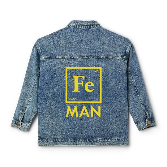funny iron man science chemistry fe Classic Women's Denim Jackets