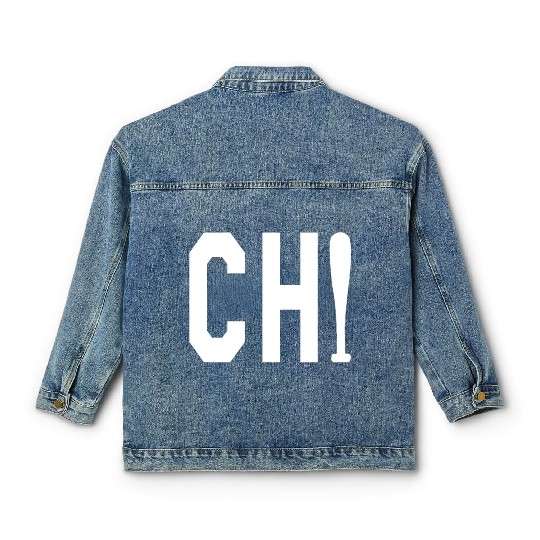 Chicago Cubs CHI baseball Bat Vintage Chicago Tri Classic Women's Denim Jackets