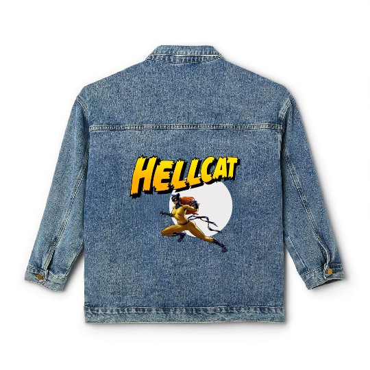 Mens Marvel Hell Cat Hella Cat Hellcat New cat Classic Women's Denim Jackets
