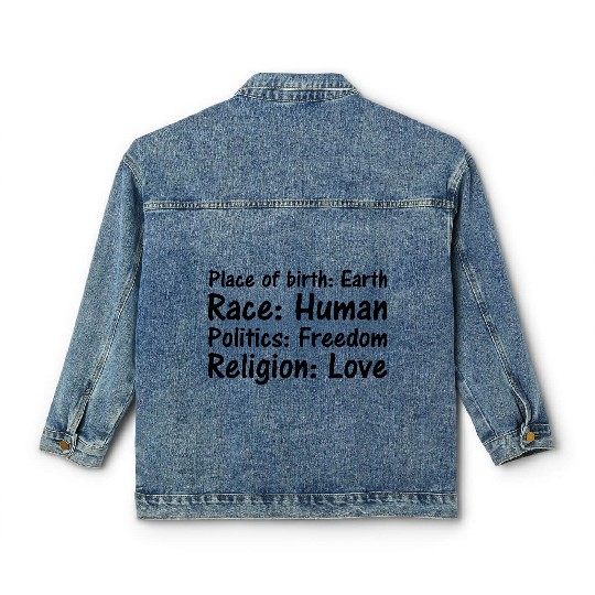 Place of birth Race Politics Religion Classic Women's Denim Jackets