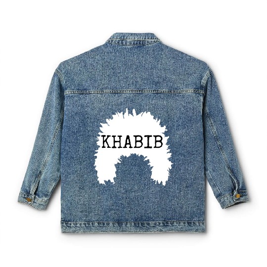 khabib normagomedov sheep hat white text Classic Women's Denim Jackets
