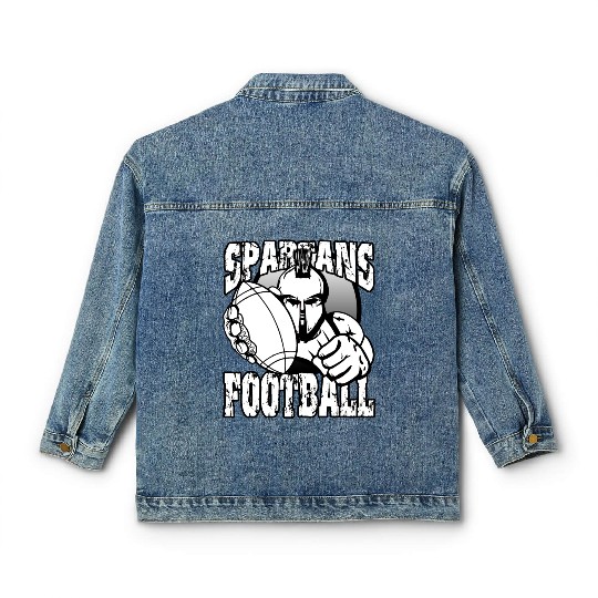 Spartans Football Homecoming Sports School Pride Classic Women's Denim Jackets