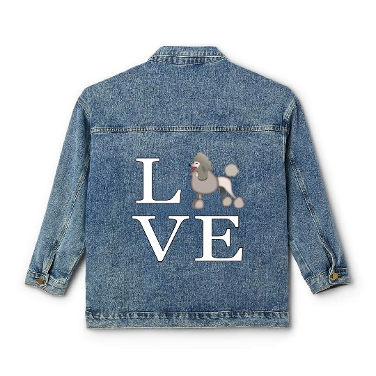 Love Dogs Poodle Dog _emoji icon smiley emoticon Classic Women's Denim Jackets