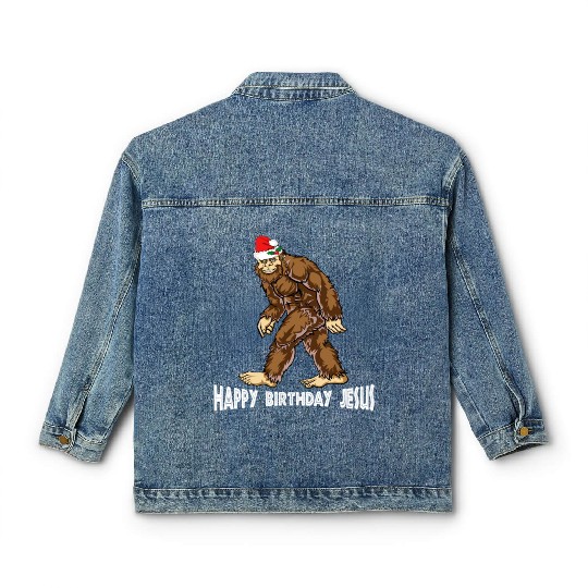 Bigfoot Christmas Classic Women's Denim Jackets Boys Kids Youth Women Men
