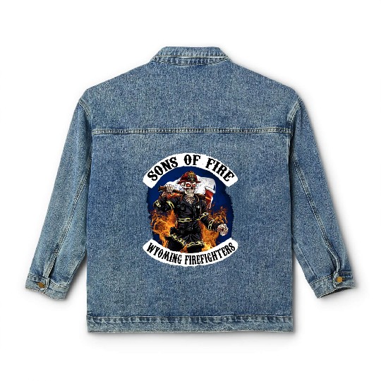 sons of fire wyoming firefighter Classic Women's Denim Jackets