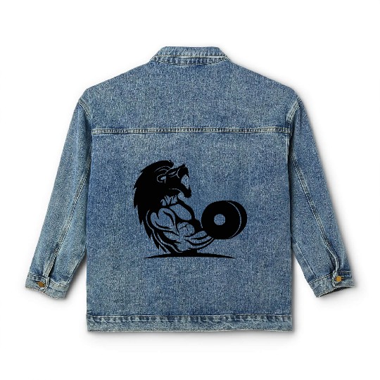 muscular lion Classic Women's Denim Jackets