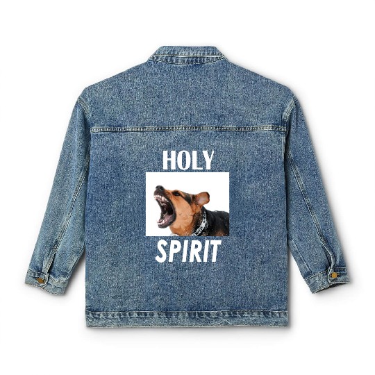 Holy Spirit dog barking Classic Women's Denim Jackets
