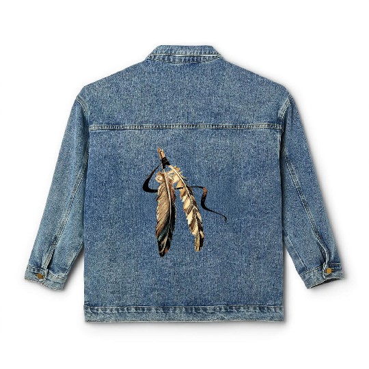 Southwest Native American Indian Tribal Art Classic Women's Denim Jackets