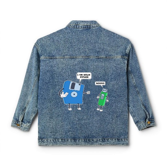 Computer Engineering Father & Son Floppy Disk Gift Classic Women's Denim Jackets