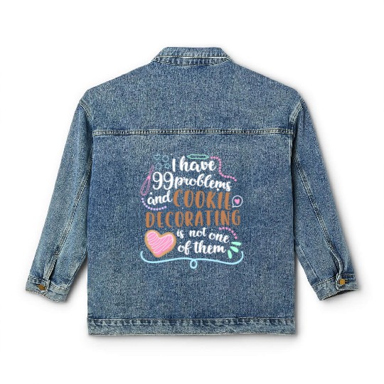 Funny Cookie Decorating Design for Cookie Artists Classic Women's Denim Jackets