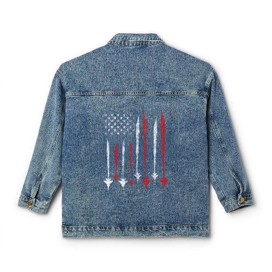 US F35 Fighter Jet Aviation USA Gift Classic Women's Denim Jackets