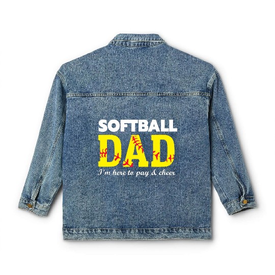 softball dad Classic Women's Denim Jackets