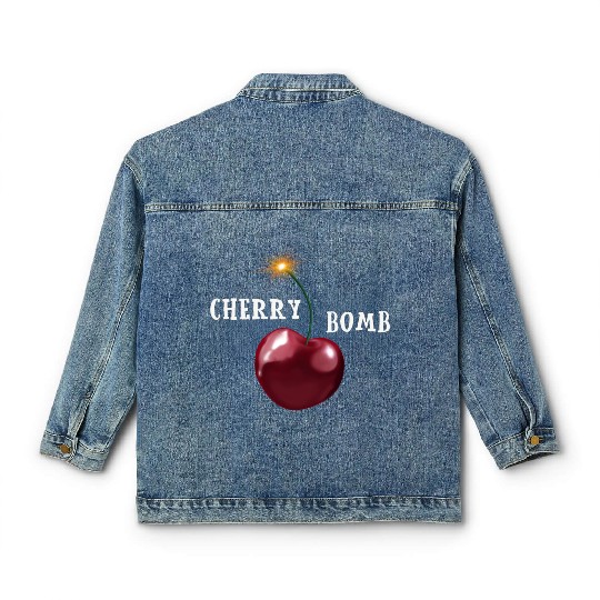 Cherry bomb big Classic Women's Denim Jackets