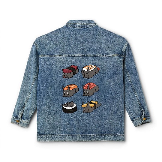 Scottish Terrier Sushi Nigiri Classic Women's Denim Jackets