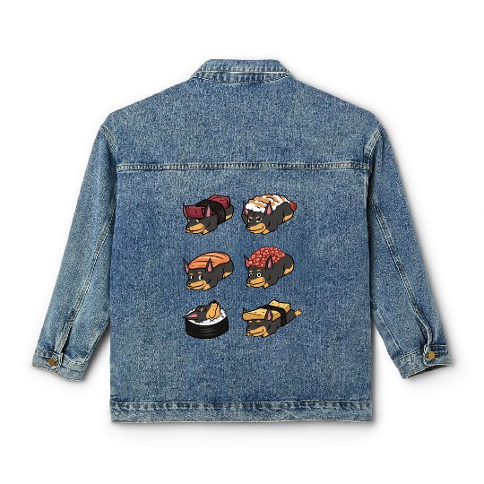 Doberman Sushi Nigiri Classic Women's Denim Jackets
