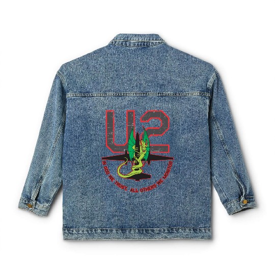 U-2 In God We Trust, All Others We Monitor Classic Women's Denim Jackets