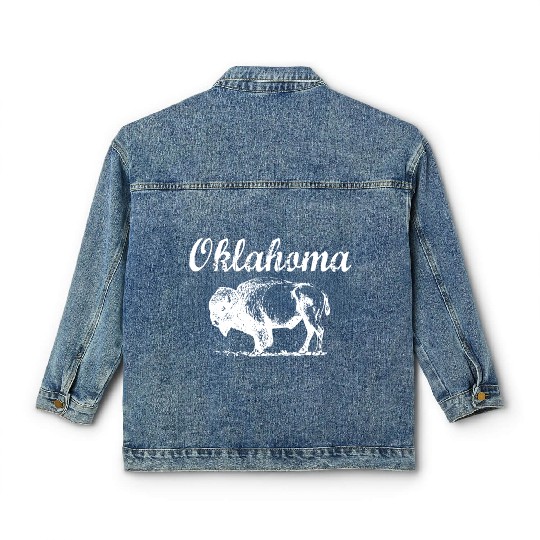 Oklahoma Buffalo Tribal Native American Country Ok Classic Women's Denim Jackets
