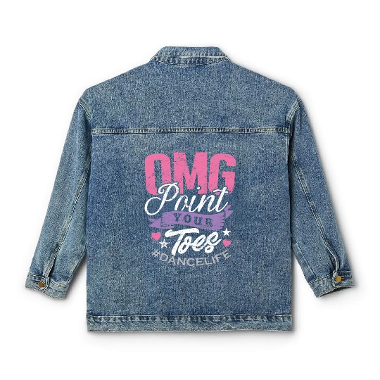 Dance Teacher Classic Women's Denim Jackets OMG Point Your Toes Dancing