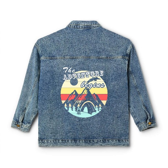 Camping Retro Vintage Adventure Camping Gift Classic Women's Denim Jackets