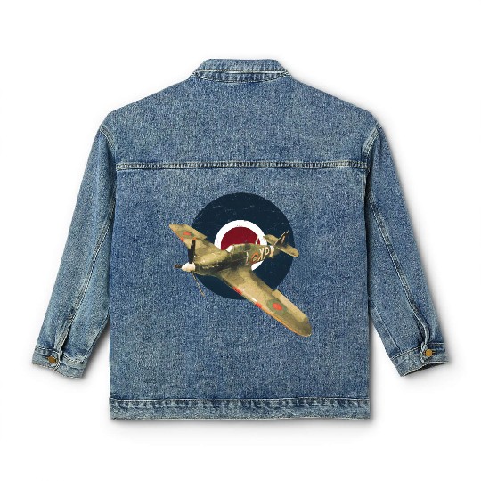 Hawker Hurricane RAF WW2 Fighter Plane Classic Women's Denim Jackets