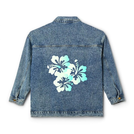 Hawaii Honolulu Boarder Surfer Tiki Summer Vacatio Classic Women's Denim Jackets