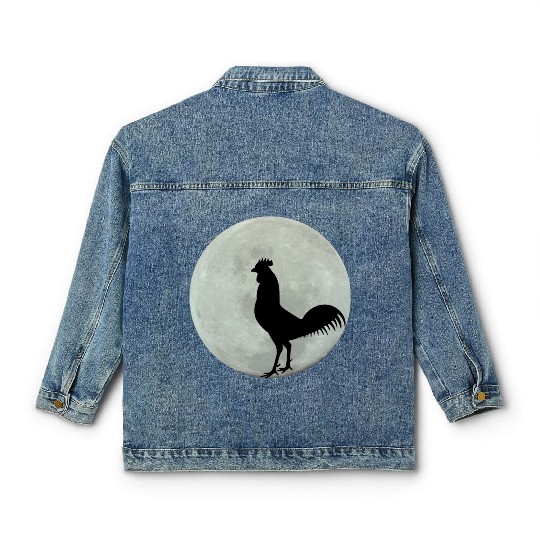 Chicken Full Moon Classic Women's Denim Jackets
