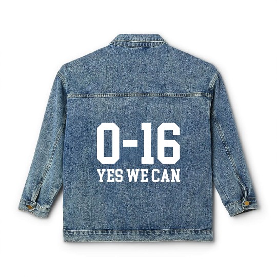 Detroit Lions 0 16 Yes We Can Classic Women's Denim Jackets