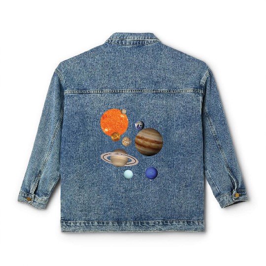 realistic Solar System planet Outer Space Explorer Classic Women's Denim Jackets
