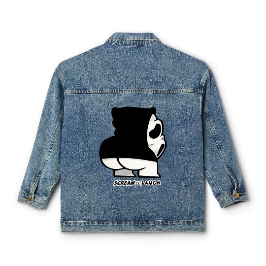 Ghost creature scream or laugh Classic Women's Denim Jackets