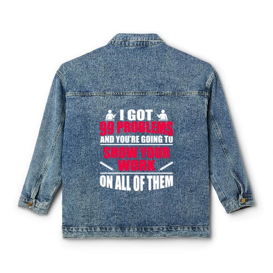 Funny Math Teacher Gift College High School Classic Women's Denim Jackets