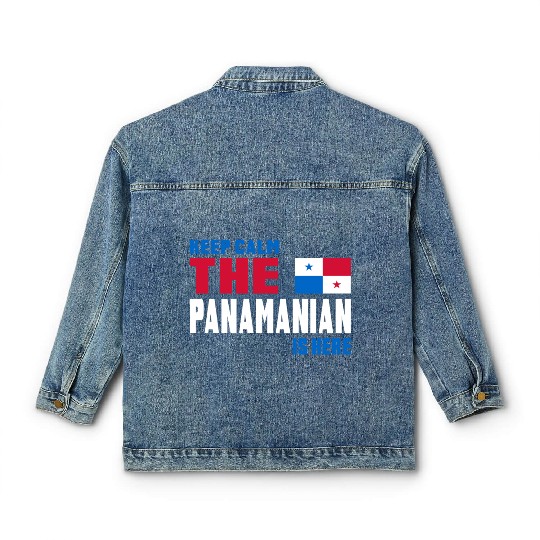 Keep Calm Panama / Flag Gift Classic Women's Denim Jackets