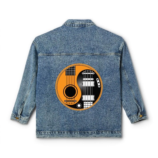 Guitar Ying Yang Classic Women's Denim Jackets