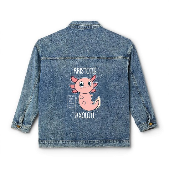 Philosophy Axolotl With Aristotle Quote Classic Women's Denim Jackets