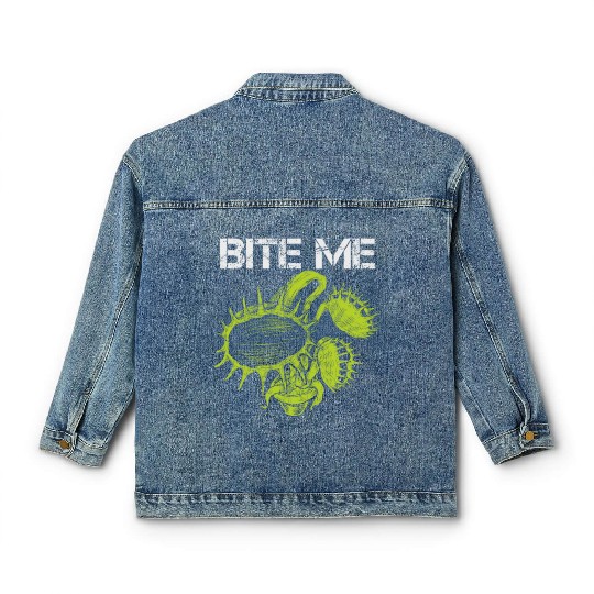 Carnivorous Plant Venus Fly Trap Lover Bite Me Classic Women's Denim Jackets