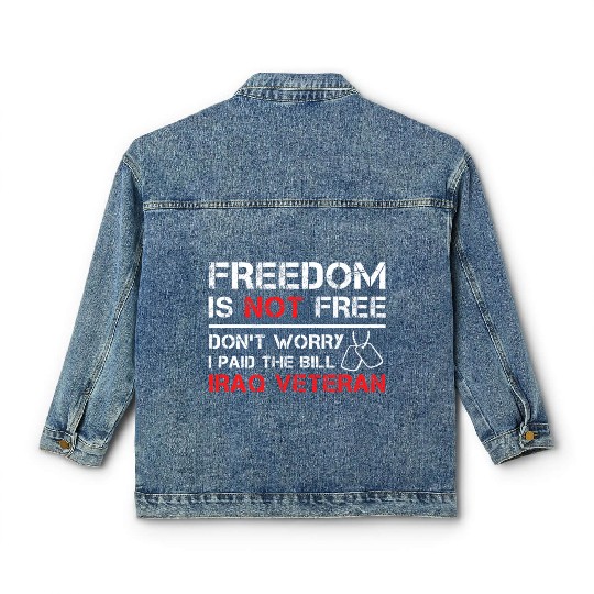 Veterans OIF OEF US Military Iraqi Freedom Gifts Classic Women's Denim Jackets