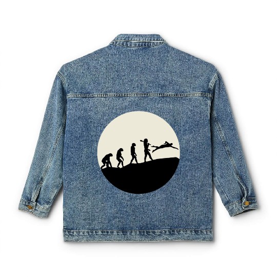 Swimmers Evolution Moon Classic Women's Denim Jackets