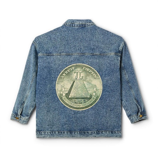 Illuminati Pi Great Seal 3.14 Pi Day Classic Women's Denim Jackets