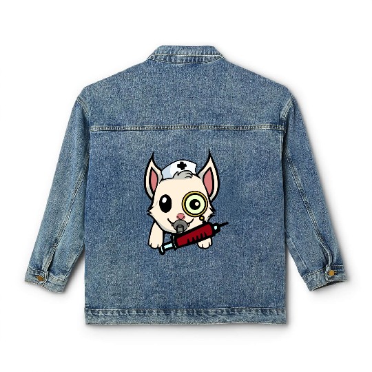 Creepy Psycho Nurse Paramedic SYRINGE Classic Women's Denim Jackets
