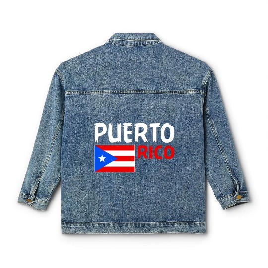 Puerto Rico Roots, Puerto Rican Flag, Puerto Rico Classic Women's Denim Jackets