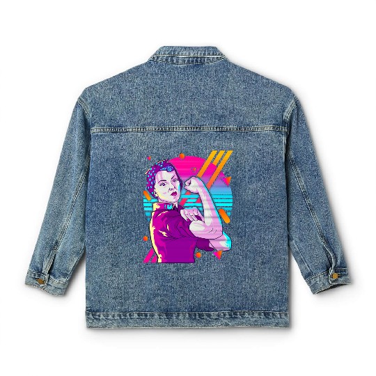 Rosie The Riveter Vaporwave Classic Women's Denim Jackets
