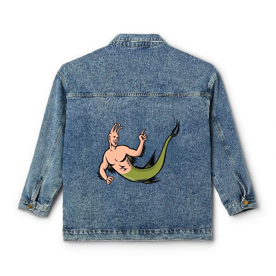 Sea Monkey Pointing Mascot Classic Women's Denim Jackets