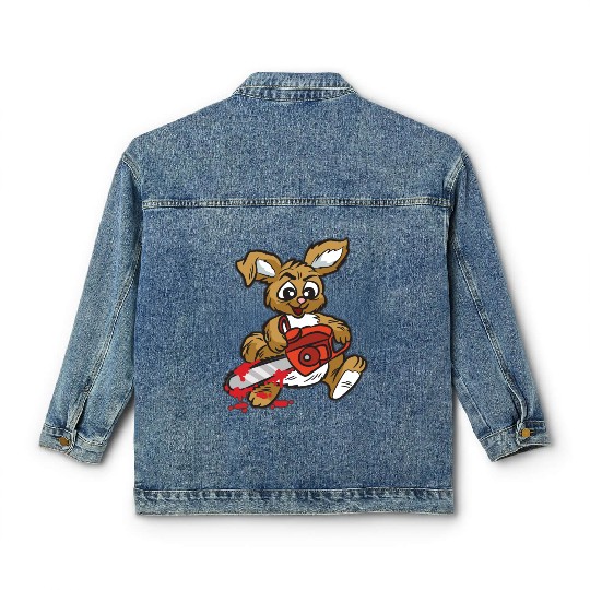 BAD BUNNY WITH CHAINSAW Classic Women's Denim Jackets