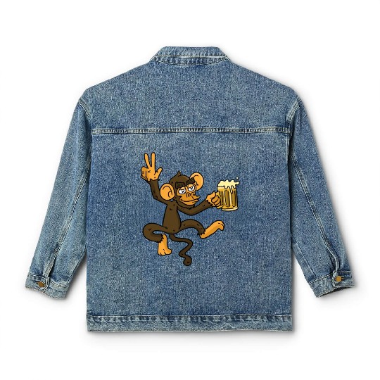 DRUNK MONKEY Beer Classic Women's Denim Jackets