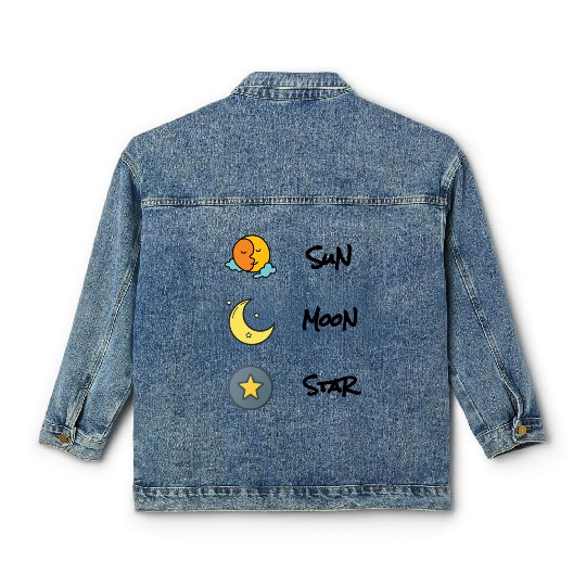 sun moon and star Classic Women's Denim Jackets